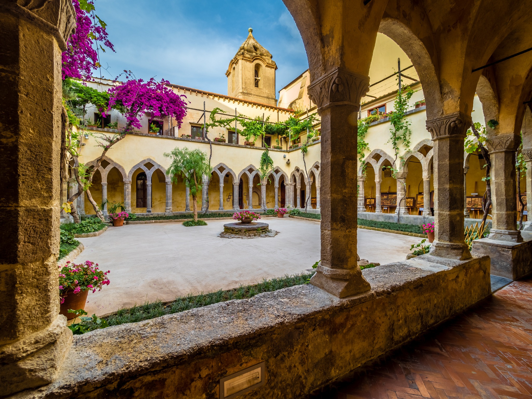 Historic monastery courtyard