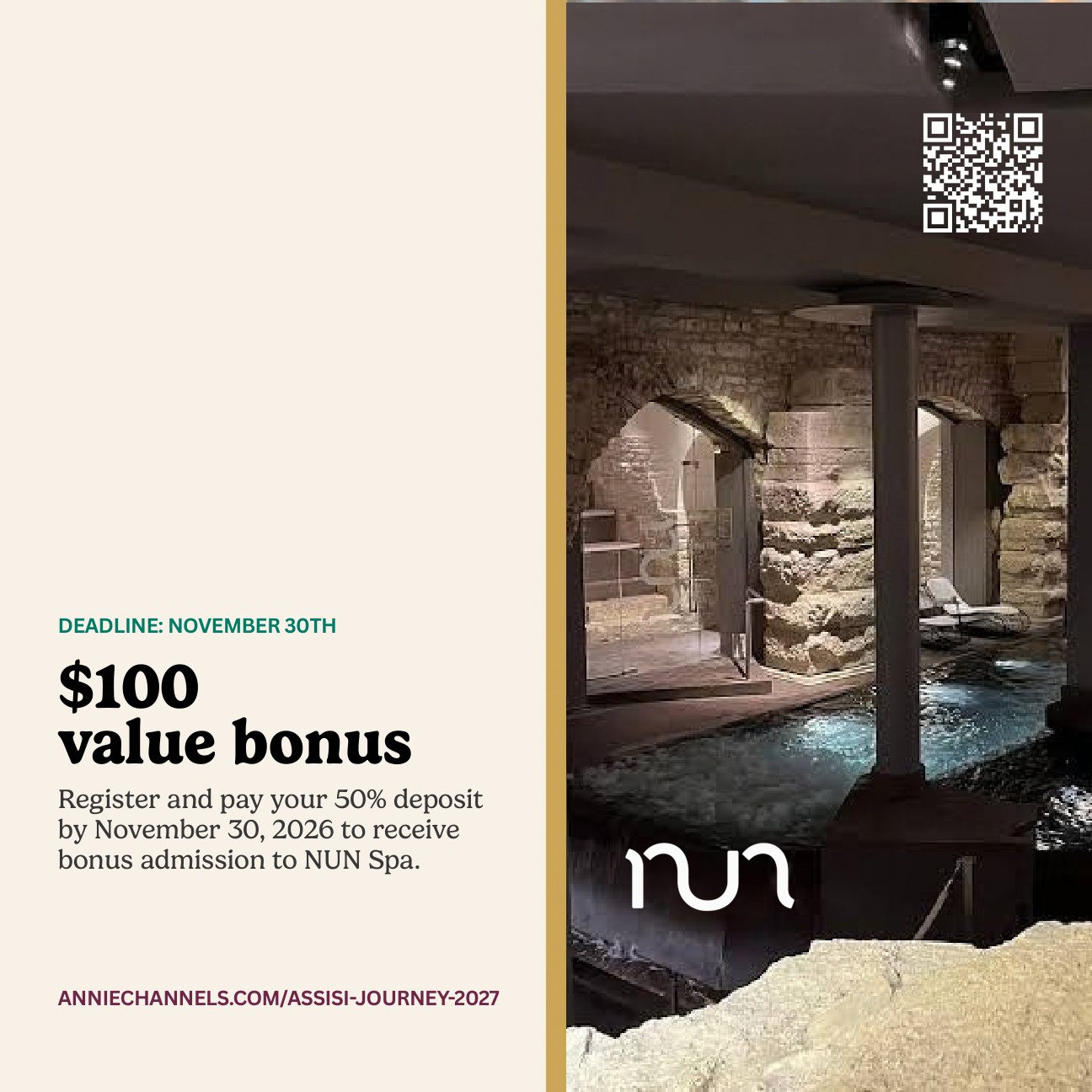 $100-value NUN Spa bonus